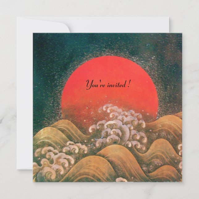 Invitation AMATERASU, DÉESSE DU SOLEIL, rouge noir marron (Devant)