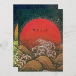 Invitation AMATÉRASU, SOLEIL GODDESTS, jaune noir rouge argen