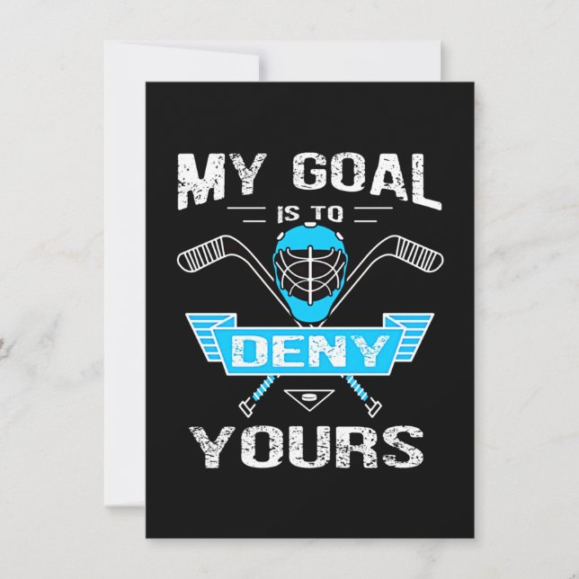 Invitation Amateur de hockey | Mon but est de nier le vôtre (Devant)