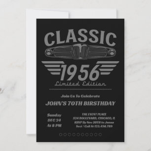 Invitation Amateur de Voitures Anciennes 1956 Fabriqué en 195