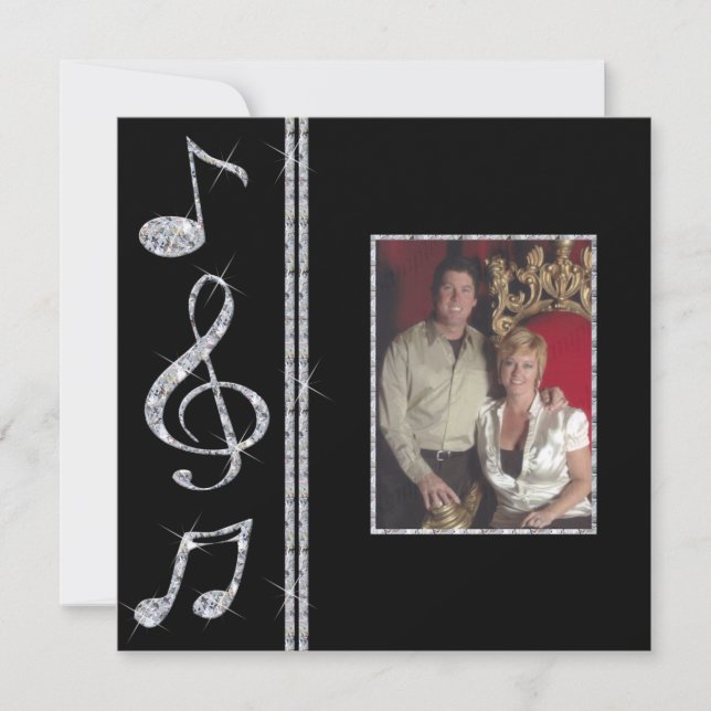 Invitation Amateurs de musique Diamond Shimmer sur le Mariage (Devant)