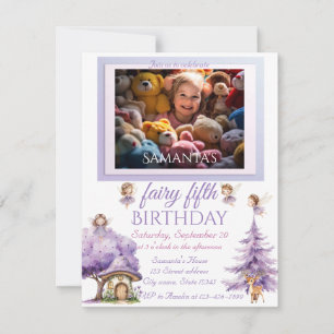 Invitation Ambiance Fée Florale Aquarelle photo Anniversaire