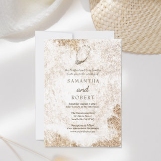 Invitation Ambiance minimaliste moderne Oyster Beach Mariage