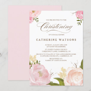 Invitation Ambiance romantique des fleurs d'aquarelle à l'inv