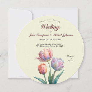 Invitation Ambiance romantique et poétique Pastel Tulips