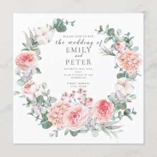 Invitation Ambiance romantique Florale Aquarelle Mariage Invi