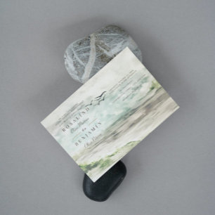 Invitation Ambiance romantique Paysage 3 Photos Mariage