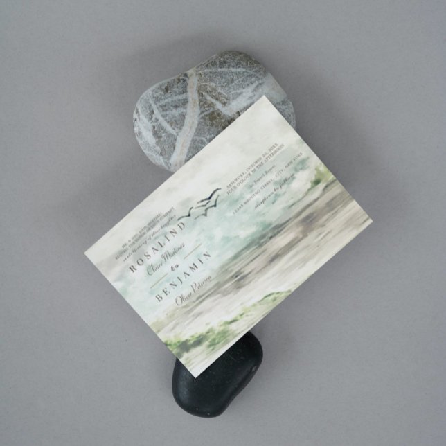 Invitation Ambiance romantique Paysage 3 Photos Mariage (Créateur téléchargé)