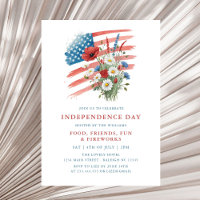 American Flag Floral 4 juillet Party