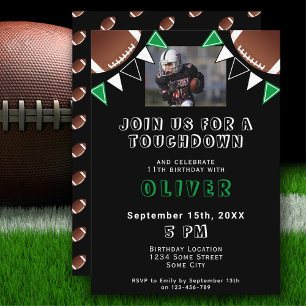 Invitation American Football Ball Flags Photo Anniversaire