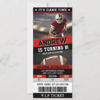 American Football Ticket anniversaire fête enfants