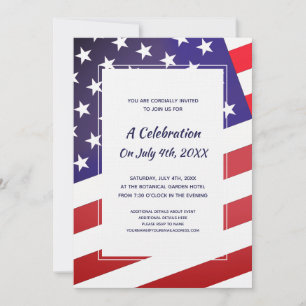 Invitation American Patriot Classic 4 juillet US Drapeau