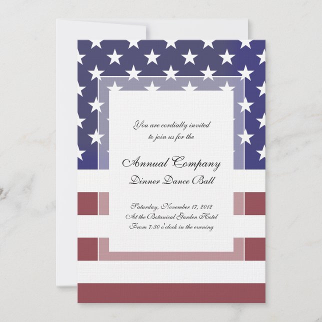 Invitation American Patriot Classic Stars and Stripes US Drap (Devant)