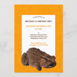 Invitation American Toad Orange and Brown Boys Birthday Party