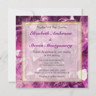 Invitation Améthyst Gemstone Image Shiny and Sparkly