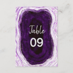 Invitation Amethyst Purple & Silver Mariage Numéros de tablea