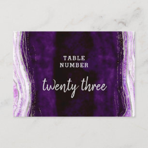 Invitation Amethyst Purple & Silver Mariage Numéros de tablea