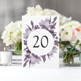 Invitation Améthyste floral d'aquarelle romantique Numéro de