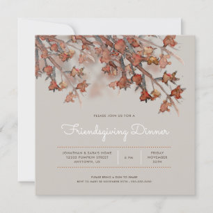 Invitation Amical Feuilles d'automne Abstraites d'aquarelle