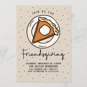 Invitation Amicale Citrouille Pie - Thanksgiving