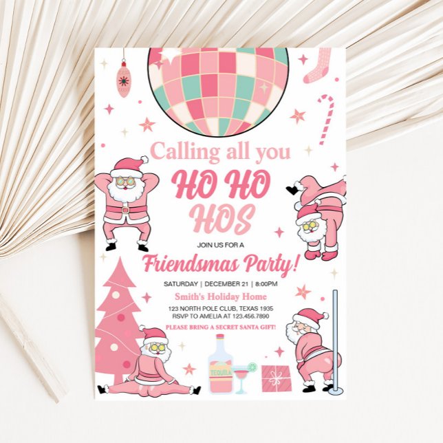 Invitation Amies Père Noël Christmas Party (Friendsmas Santa Funny Christmas Party Invitation
)
