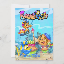 Invitation AmiPoisson mignon poisson caricature poisson