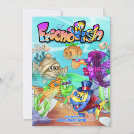 Invitation AmiPoisson mignon poisson caricature poisson