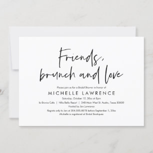 Invitation Amis, Brunch et Amour, Fête des mariées Décontract