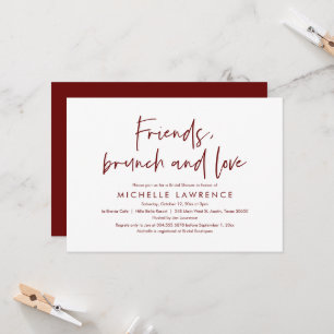 Invitation Amis, Brunch et Amour, Fête des mariées Décontract