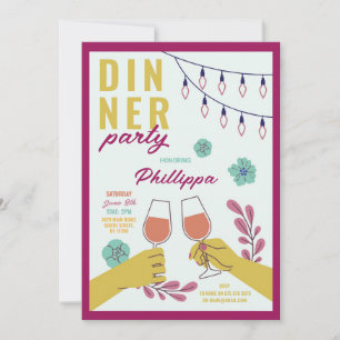 Invitation Amis de la fête d'anniversaire Dîner Dégustation d