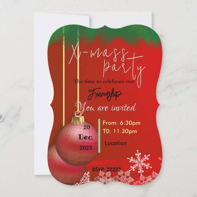 Invitation Amis de Noël (Devant)