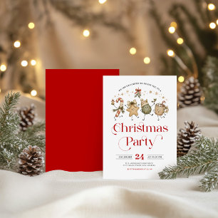 Invitation Amis de Noël mignons pour la fête de Noël