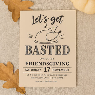 Invitation Amis de Thanksgiving drôles, on se fait dorer !