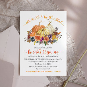 Invitation Amis Thanksgiving Déjeuner, Citrouilles d'automne