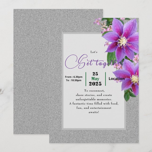 Invitation Amitié heureuse (Devant / Derrière)