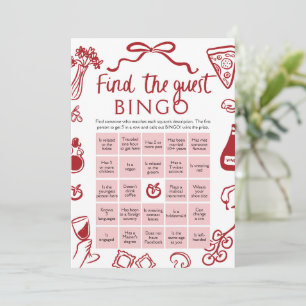 Invitation Amore Trouvez le jeu de Fête des mariées de Bingo 