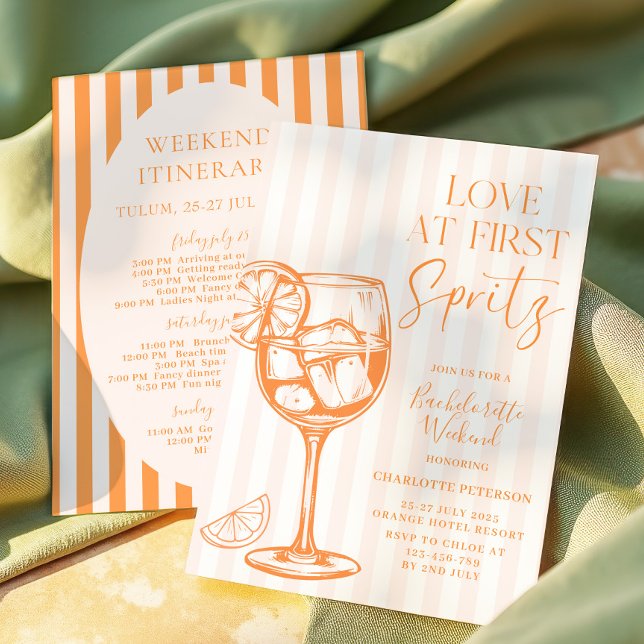Invitation Amour à First Spritz Aperol Orange Bachelorette (Créateur téléchargé)