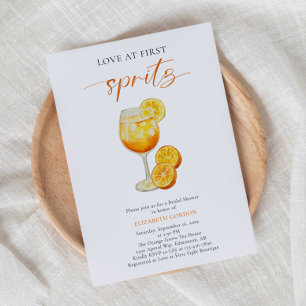 Invitation Amour à First Spritz Fête des mariées Simple Éléga