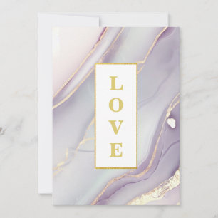 Invitation *~ Amour Agate AR66 RSVP QR Lavande Or Mariage