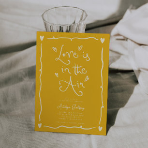 Invitation Amour Bizarre Dans L'air Fête de Mariage Jaune