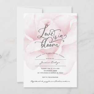 Invitation Amour chic en fleur, script de calligraphie rose d