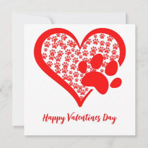 Invitation Amour Coeur Chat Chien Paws, Animal Valentines Jou