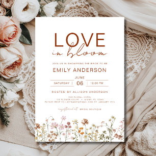 Invitation Amour dans Bloom Boho Fleur sauvage Fête des marié