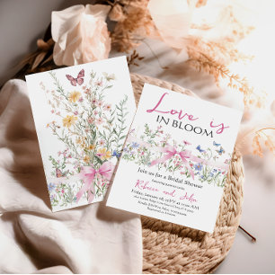 Invitation Amour dans Bloom Bow Fleur sauvage Fête des mariée