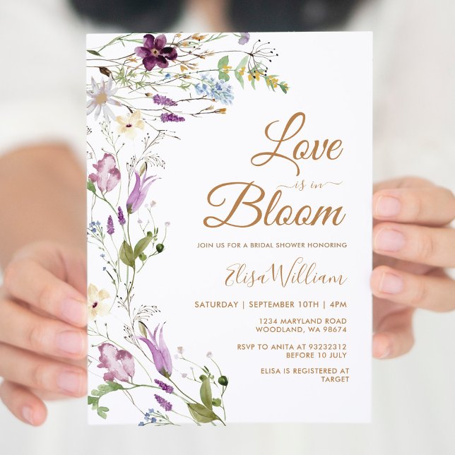 Invitation Amour dans Bloom Petite Fête des mariées Fleur sau (Créateur téléchargé)