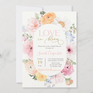 Invitation Amour dans la Fête des mariées fleurie de printemp