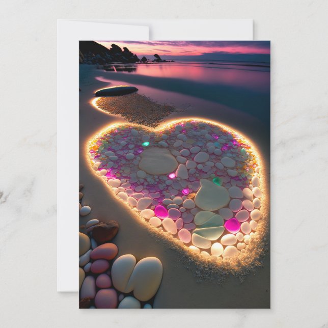 Invitation Amour dans la lumière et l'ombre : Dreamy Beach We (Devant)