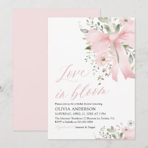 Invitation Amour de la boue rose moderne en Fête des mariées 