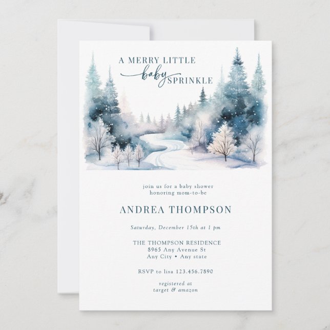 Invitation Amour de la neige | Baby shower d'hiver (Devant)