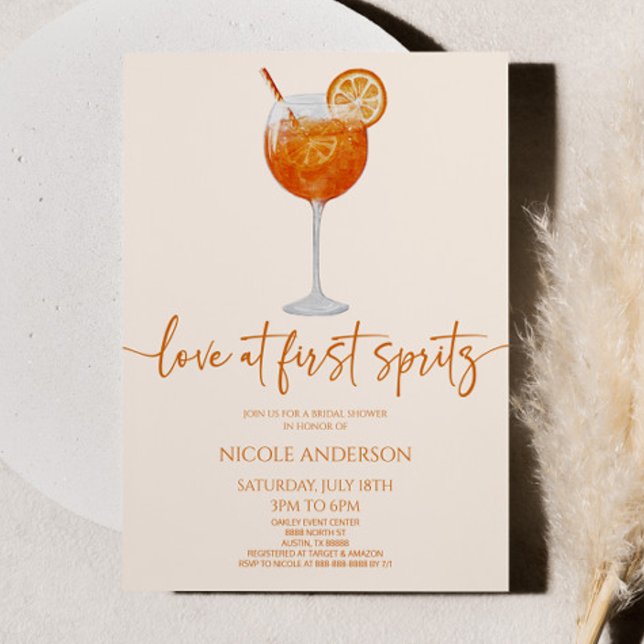 Invitation Amour Élégant Au Premier Spritz Fête des mariées (Créateur téléchargé)